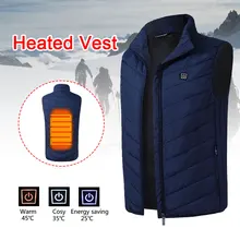 USB Electric Vest Heated Hot Down Cotton Heating Jacket Winter Skiing Warm Heating Vest Heater Warm Clothing Pads