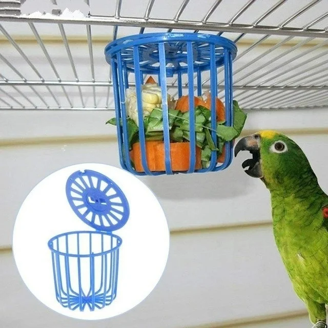 Милая птичья кормушка для попугаев клетка для фруктов Подставка для овощей аксессуары для клетки подвесная Корзина Контейнер игрушки для домашних птиц принадлежности