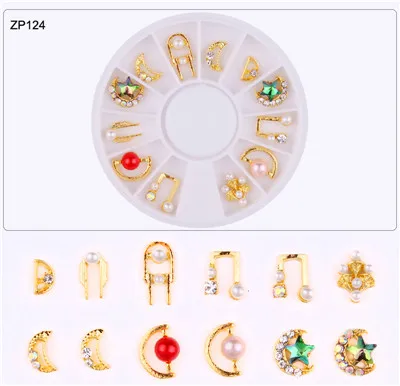 1 коробка Корона/бант Стразы для ногтей хрустальные голографические камни амулеты для дизайна ногтей Стразы#12 шт# камень алмаз украшения для ногтей - Цвет: DZP124