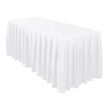 Рождественский стол плинтус белый складка полиэстер простой плинтус для свадебных мероприятий свадебный стол вечерние украшения отеля