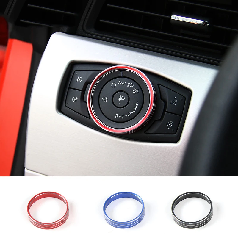 SHINEKA font b Car b font Styling Headlight Switch Cover Trim Aluminium Alloy for Ford Mustang