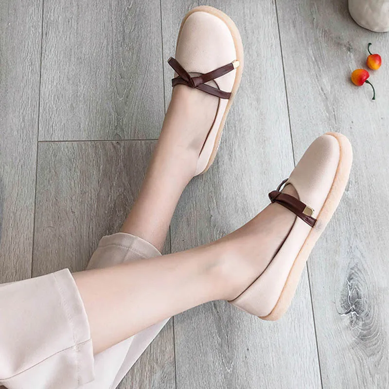 

New Arrival Women Shoes Leather Women Ballet Flats Oxford Women Flat Shoes Casual Female Loafers Butterfly-knot Ladies Shoes