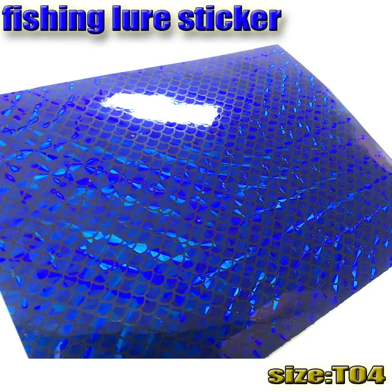 Новинка, наклейка на приманку для рыбьей чешуи, голографическая, 10 бумажных наклеек для рыбалки, 73 мм x 100 мм - Цвет: T04 10paper