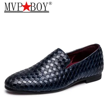 

MVP BOY 2018 Men Shoes luxury Brand Braid Leather Casual Driving Oxfords Shoes Men Loafers Moccasins Italian Shoes for Men Flats