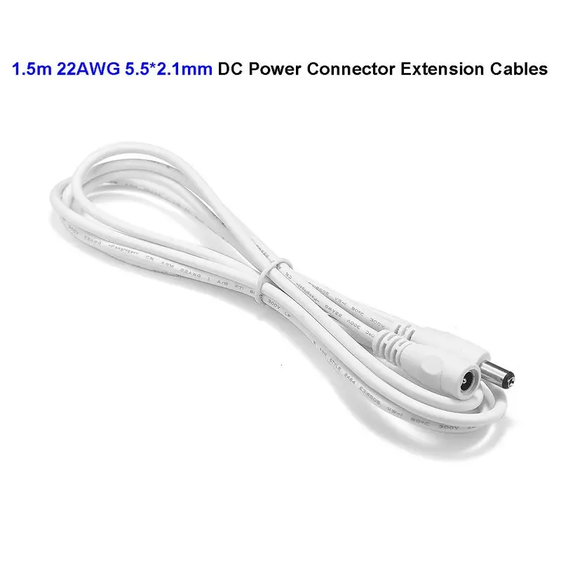 200 шт. 5 мм x 2 1 DC мощность Jack разъем кабель-удлинитель 22AWG м 5ft провода шнур для CCTV