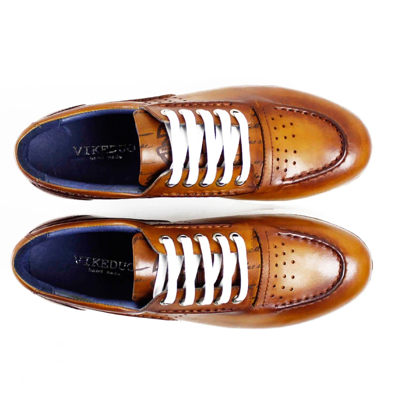 Vikeduo/; Мужская Винтажная обувь ручной работы из натуральной кожи; дизайнерские модные вечерние свадебные туфли для отдыха; коричневые мужские повседневные туфли; Zapatos