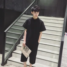 Стиль Hong Kong Мода Досуг мужские темные рок молния украшения оснастки сиамские брюки