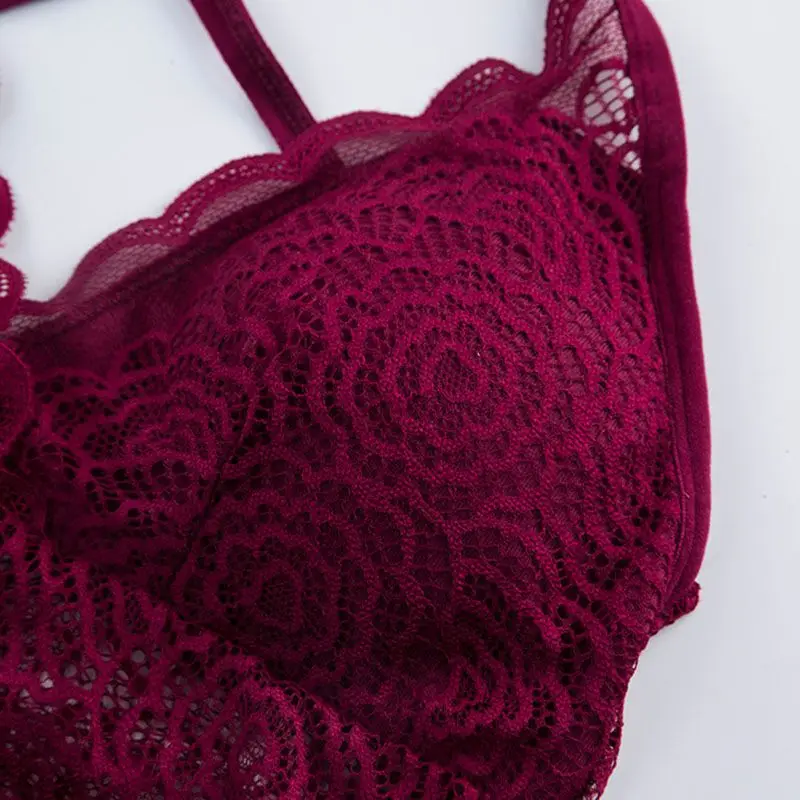 ROPALIA Sexy Lace Bottoming Camisole Beauty Padded Back Bra Lace Tube Top Underwear