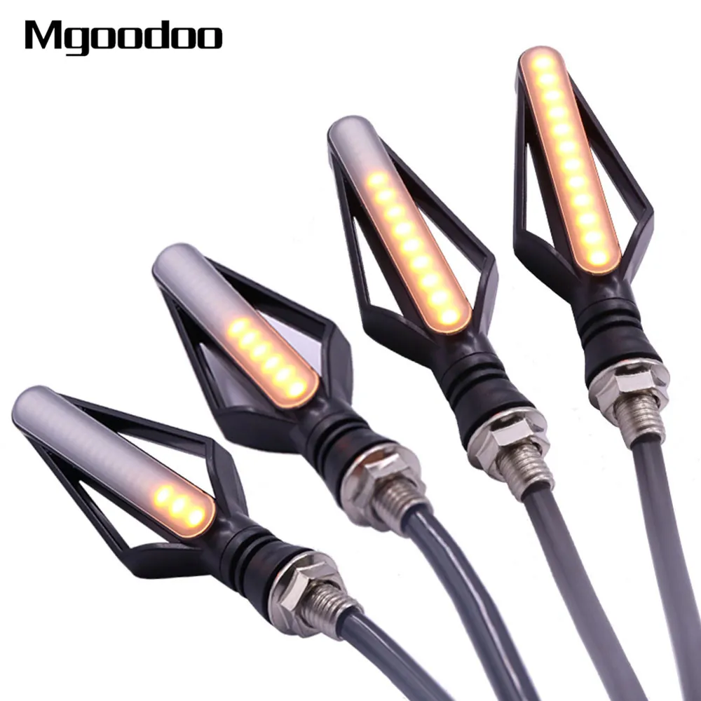 

1Pc 24 LED Motorcycle Turn Signal Lights Amber Lamp Bulb Motorbike Indicator Fog Light Motor Tail Brake Lights Streamer Flashing