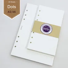 Filofax-recambio de cuaderno de hojas sueltas, a5 a6, hardiron diario, papel para notas en espiral, cuaderno blando, 50 hojas de papel de relleno