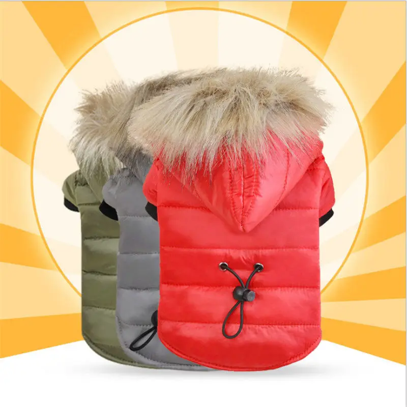 Winter Warm Pet Dog Clothes Soft Cotton Hoodies Outfit For Small Dogs Chihuahua Pug Sweater Clothing Puppy Coat Jacket