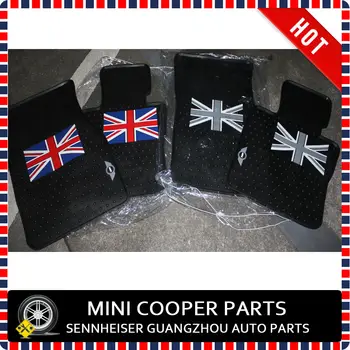 

Brand New Rubber Material Black Union Jack Style Foot Mat and Trunk Mat For Left Hand Drive 2014 Mini Cooper F56 (5 Pcs/Set)
