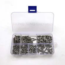 240pcs M3 (3mm) A2 Stainless Steel ISO7380 Button Head Allen Bolts Hexagon Socket Screws With Nuts Assortment Kit 440pcs m3 3mm 304 a2 stainless steel allen bolts hex socket head cap screws wrench nuts assortment kit free shipping screw