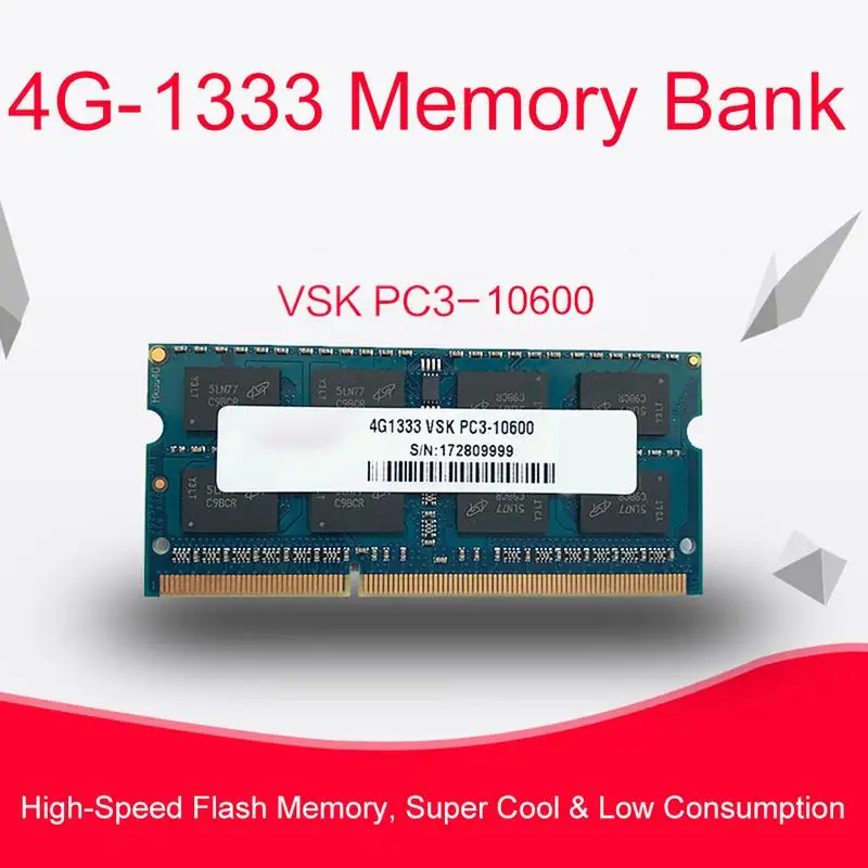 

DDR3 4G Memory Capacity 1333HMz Frequency Full Compatibility Laptop Memory Bank For Running Speed Increase 11.11