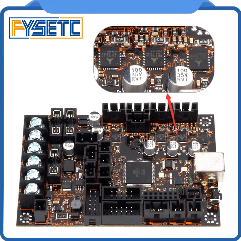 

EinsyRambo 1.1a Mainboard For Prusa i3 MK3 With 4 Trinamic TMC2130 Stepper Drivers SPI Control 4 Mosfet Switched Outputs