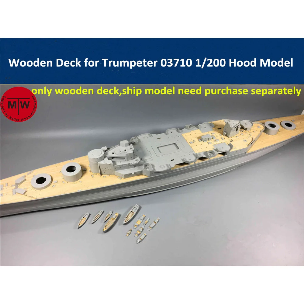 

1/200 Scale Wooden Deck for Trumpeter 03710 Hood Battleship Model Kit