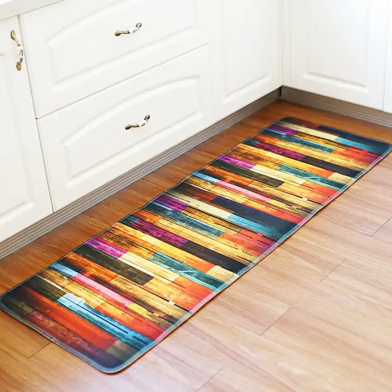 Honlaker 55x160cm Retro Wood Pattern Kitchen Mat Soft Flannel Antiskid Kitchen Floor Mat Rug Entrance Long Mats Mat Aliexpress