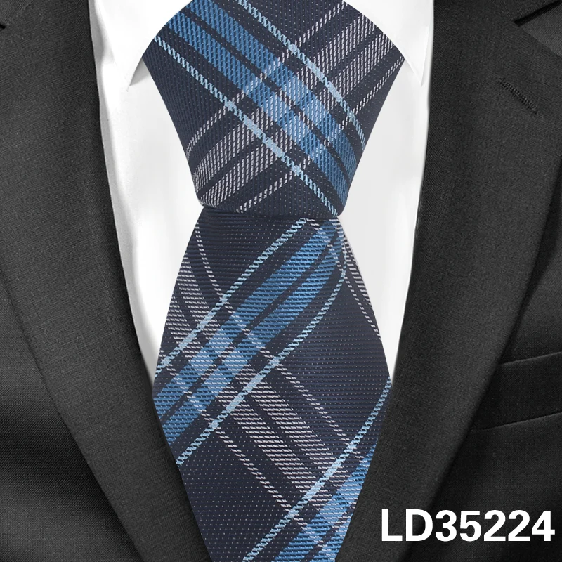 Жаккардовый цветочный галстук для мужчин, полиэстеровый клетчатый галстук для шеи, деловые свадебные костюмы, галстуки с пейсли, тонкие мужские галстуки для взрослых - Цвет: LD35224