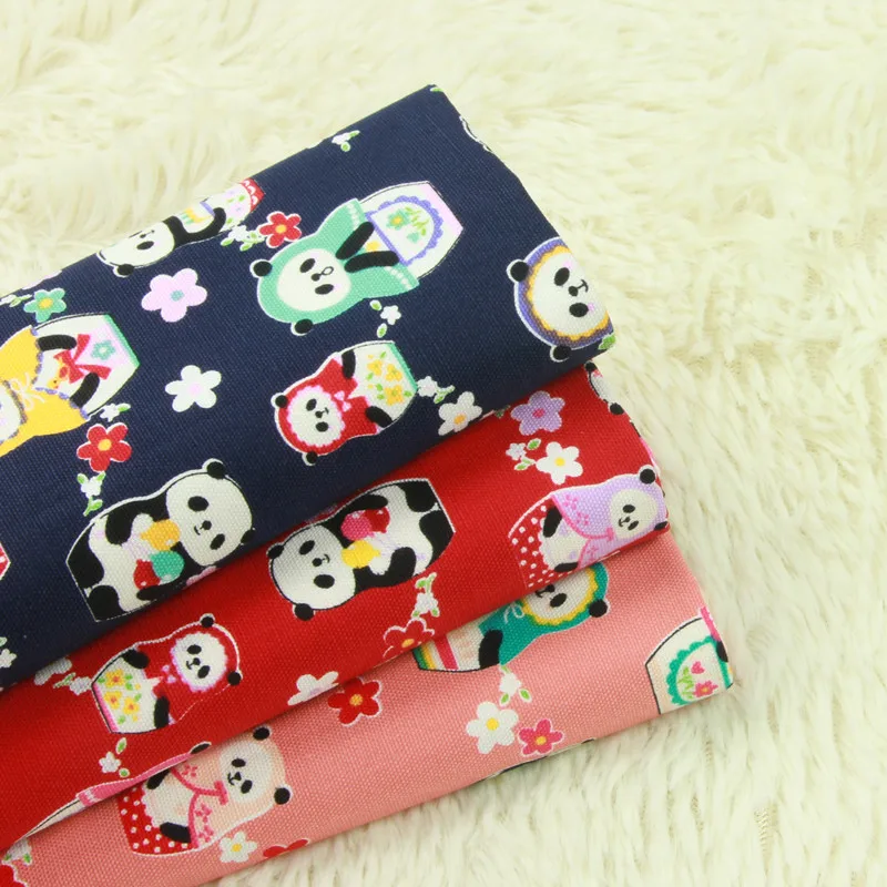 Половина ярда импортная хлопчатобумажная льняная ретро-ткань с рисунком панды ручной работы «сделай сам» Лоскутная работа сумка рот золотая ткань для упаковки A746