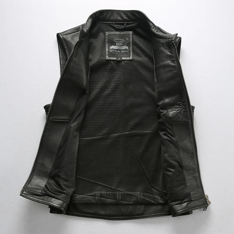 90% OFF Read Description! Asian size super quality Cow leather vintage waistcoat men's cowhide leather stylish rider vest 2 colours