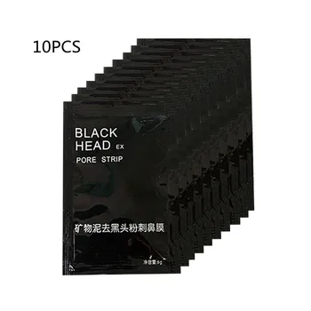 

10pcs Blackhead Remover Mask Face Mask Nose Deep Cleaning Peel Off Masks Purifying Charcoal Black Mud Facial Beauty Mask