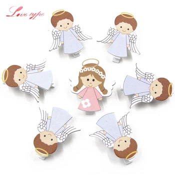 

20PCS Lovely Angle Clip Wooden Clips Photo Clips DIY Craft Wood Crafts Scrapbooking Wedding/Christmas/Birthday Party Decorations