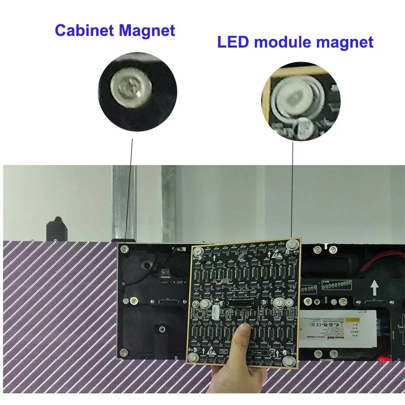 Полноцветный светодиодный дисплей hd smd для помещений литой алюминиевый шкаф NovaStar