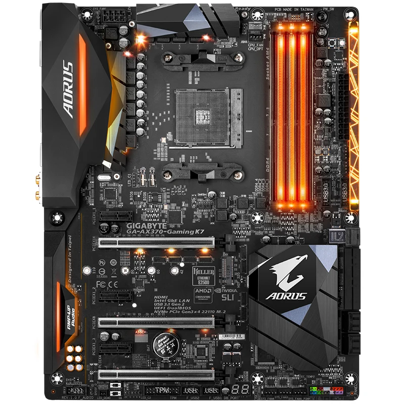 Для Gigabyte AORUS AX370-Gaming K7 Материнская плата X370 разъем AM4 DDR4 USB3.0 SATA3.0