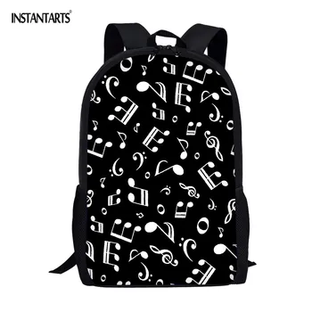 

INSTANTARTS Piano Music Note Design School Bags Children Back to School Casual Satchel Student Big Bookbags Rucksack Mochila New
