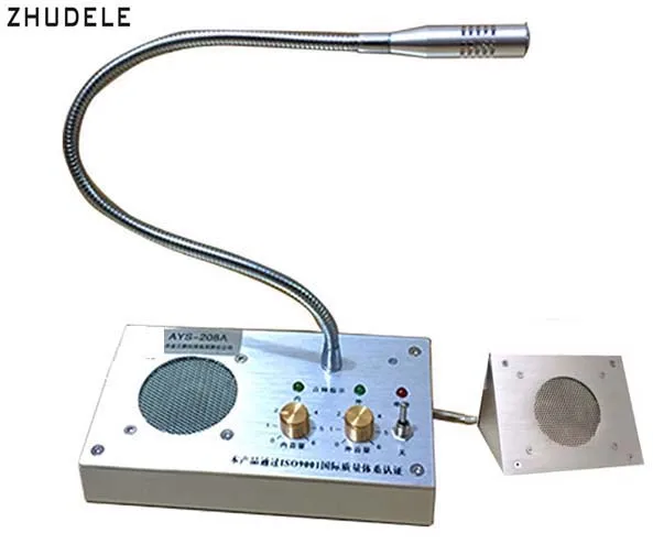 ZHUDELE окно аудио запись Интерком интерфон динамик, двухсторонний банк офис магазин станция 5 Вт оконный микрофон