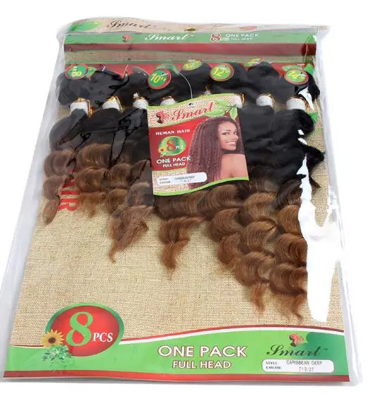 8 Связки черный Для женщин парики бразильский странный вьющиеся волосы Ombre бордовый свободные волосы волна 8 шт. Класс 6a Малайзии прическа - Цвет: P1B/27
