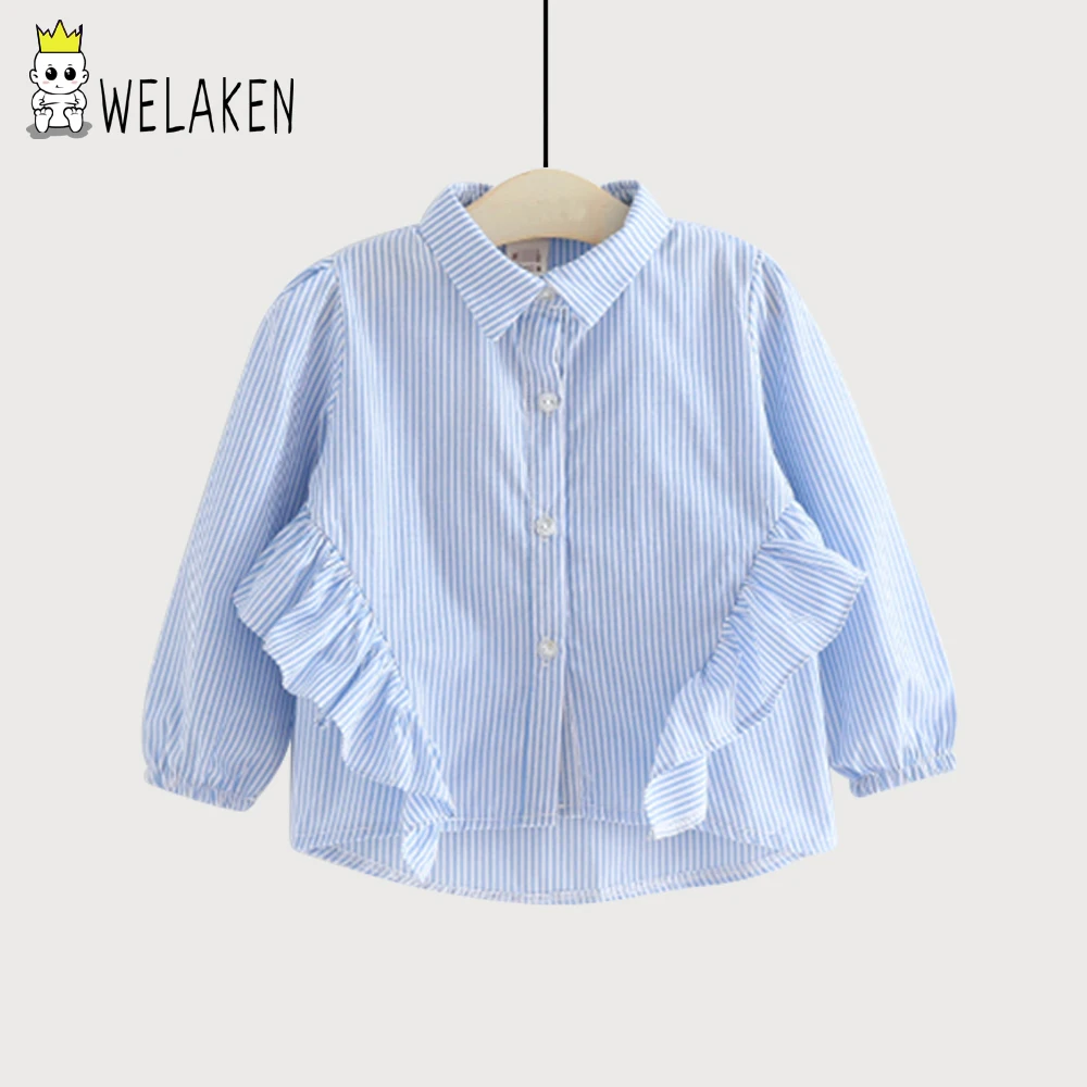 WeLaken, Осенние блузки для девочек, одежда модные детские блузки и рубашки для детей, верхняя одежда школьные рубашки для девочек, блузка