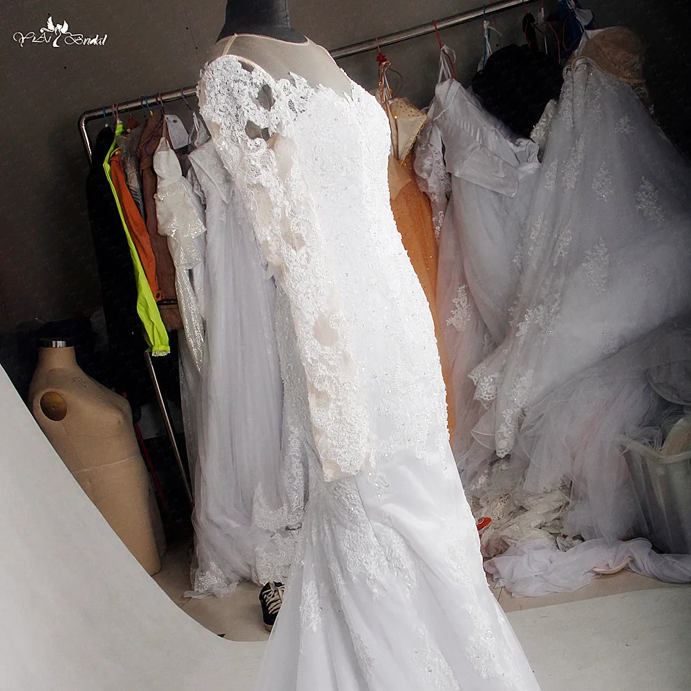 RSW1203 белый длинный рукав кружева импортный-Китай vestido de festa Longo Para Casamento