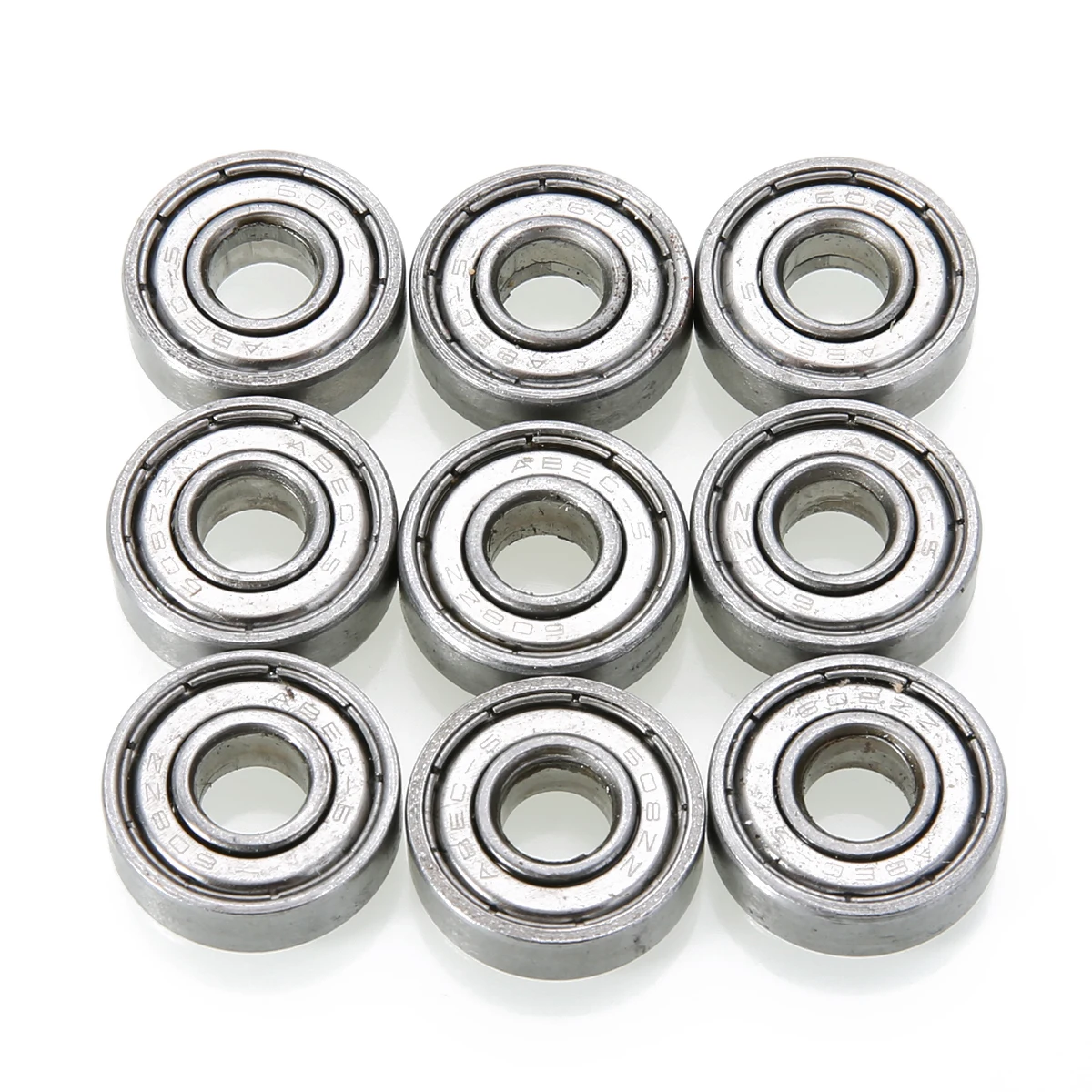 10pcs 608zz Deep Groove Bearing Steel Ball Bearings With Grease For Skateboard Roller Blade Scooter Inline Skating Mayitr