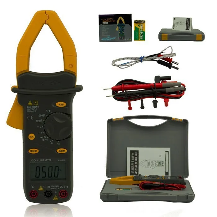 MS2101 1000A Digital AC DC Current Voltage Clamp Meter 4000 Counts Multimeter Capacitance Temp