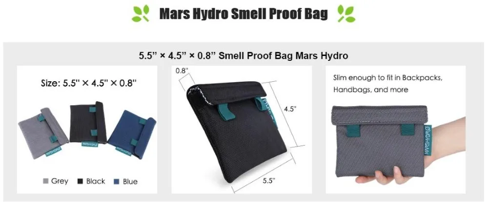 Mars Hydro Предотвращающая появление запаха сумка Гидропоника собака испытания для кухня хранения запах доказательство