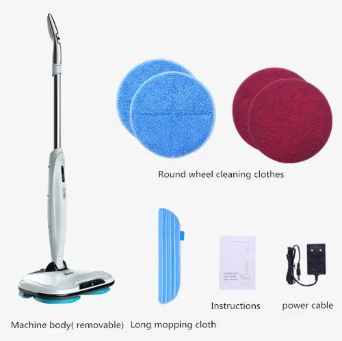 

Microcomputer Control Wireless Two-Wheels Electric Floor Mopping Cleaning Machine with Water Spray, LED light, 160ml Water Tank