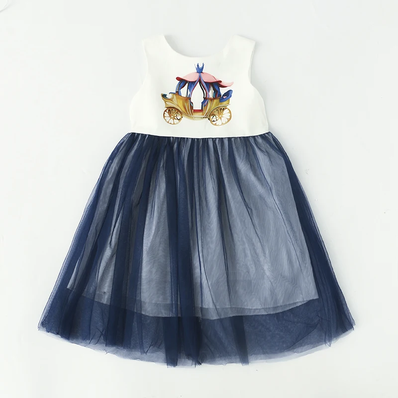 Bongawan/Детское платье для девочек, коллекция года, вечерние платья принцессы с принтом машины для свадьбы, летняя одежда для маленьких девочек возрастом от 2 до 8 лет
