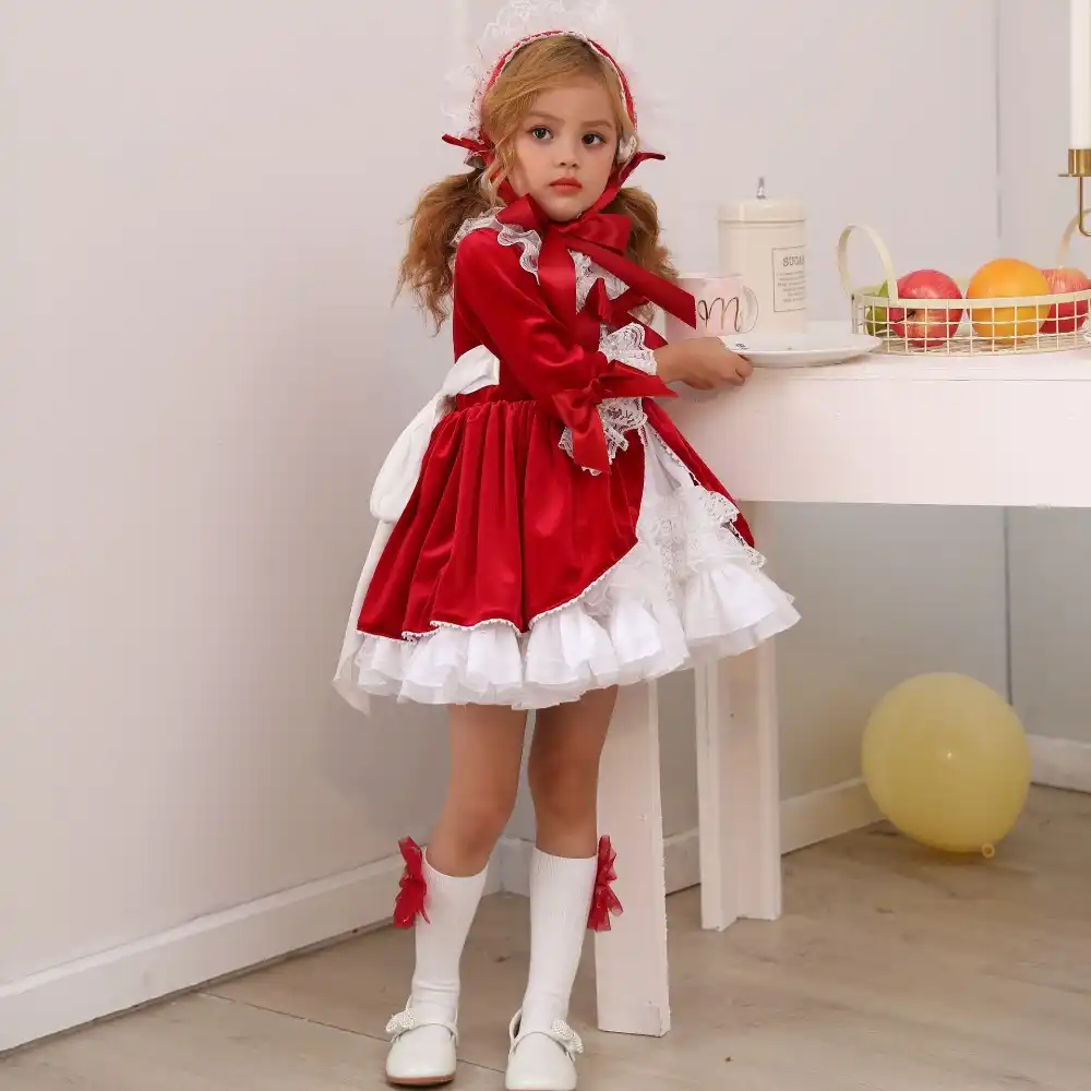 4 Chiếc Tây Ban Nha Váy Đầm Hoàng Gia Trang Phục Trẻ Em Áo Cưới Công