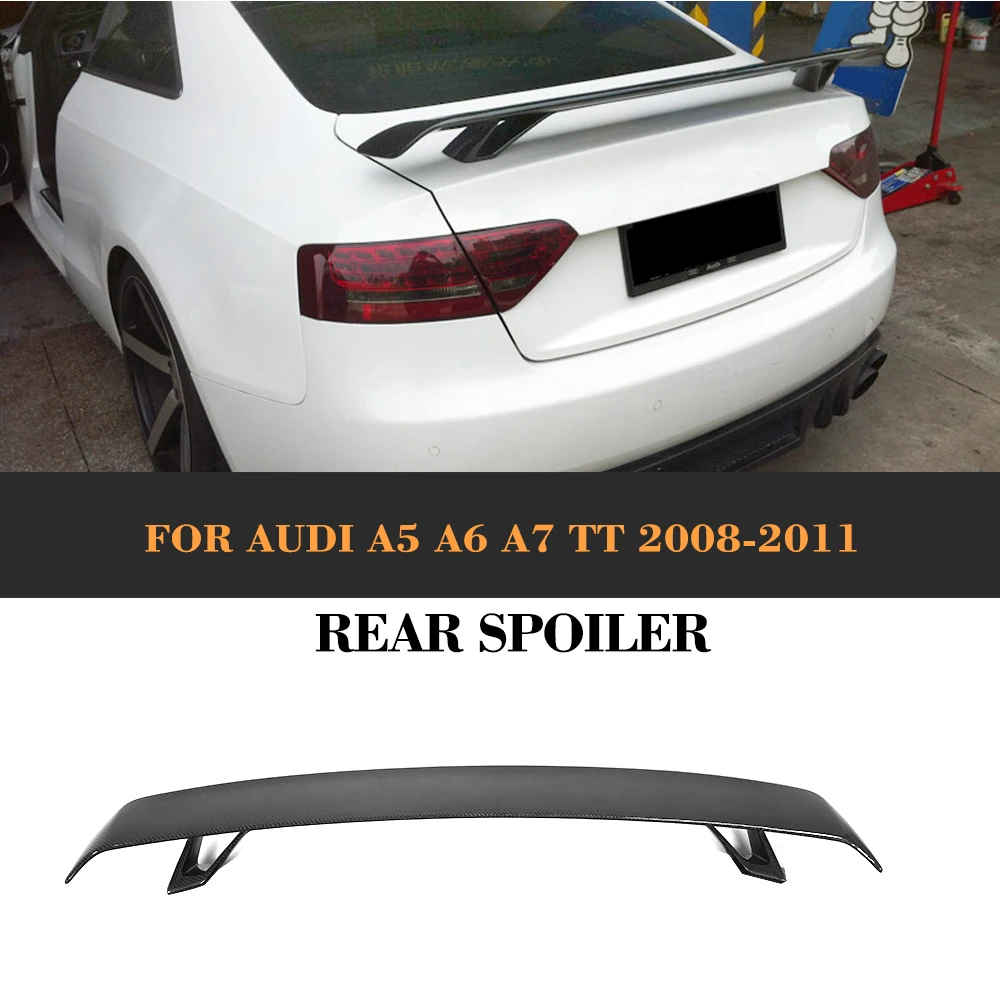 Best Price Carbon Fibre Kofferbak Spoiler Lip Vleugel voor Audi A5 A6 A7 S7 RS7 Sedan TT 2 Deur Convertible 08 -11 zwart FRP