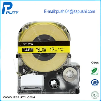 

High Quality 5pcs Compatible Tape Label SC12YW Ribbon Cassette for KING JIM Cartridge Printer 12mm