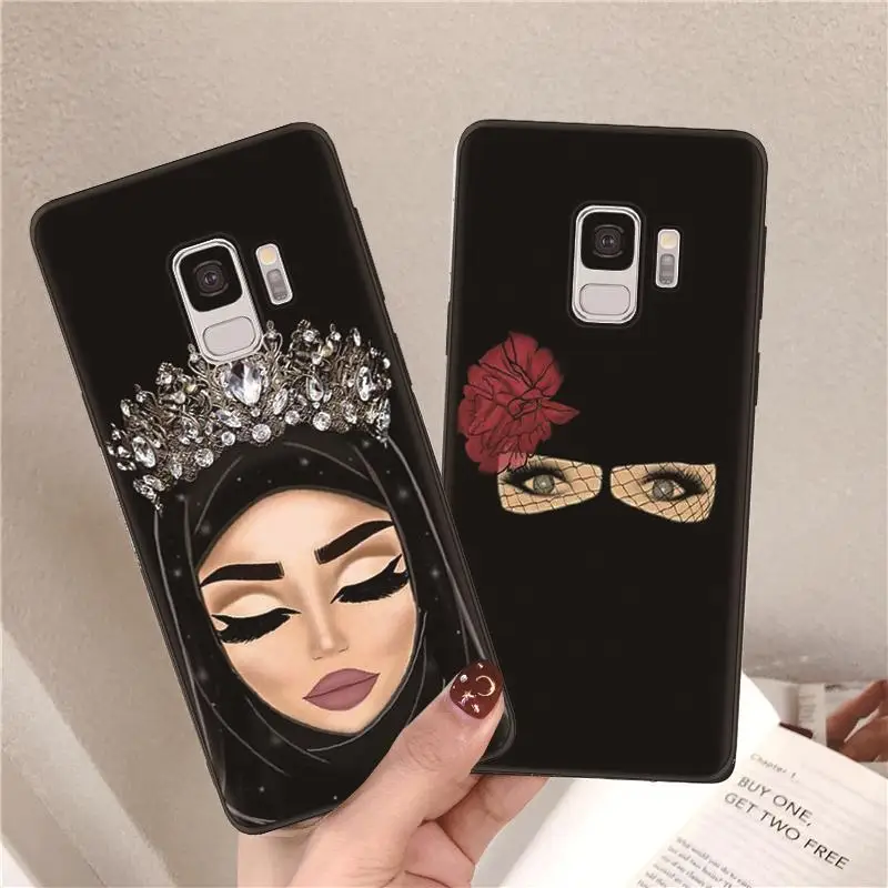 

Muslim Islamic Gril Eyes Hijab Girl Case For Samsung A40 A50 A70 A30 A20 A7 A8 A6 Plus 2018 2016 2017 Black Phone Shell Cover