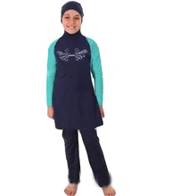 Мусульманский Хиджаб купальник для мусульман, детский купальник для девочек, мусульманский купальный костюм хиджаб с полным покрытием, Летний Бикини