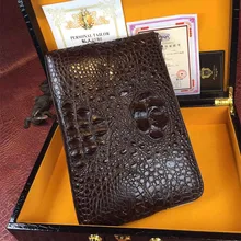 Бизнес-дизайн, натуральная крокодиловая кожа, мужской клатч, большой кошелек для карт, Аллигатор, кожа на молнии, мужская сумка на ремешке