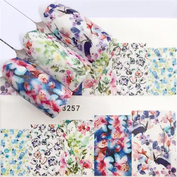 

YWK 1 PC Black Flower / Flower Fairy Designs Beauty Water Transfer Stamping Nail Art Tips Nail Decor Manicure Decal