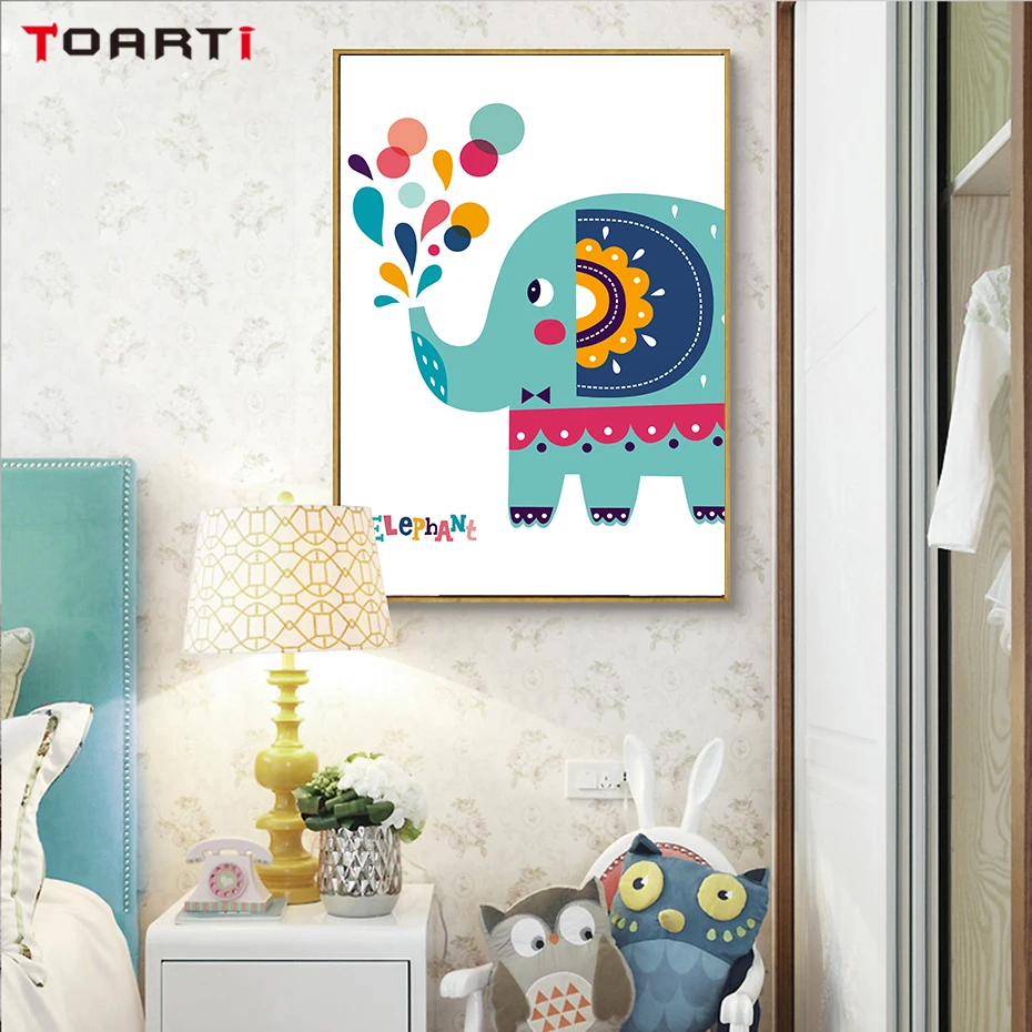 Indian Style Fox Elephant Canvas Art Painting (3)