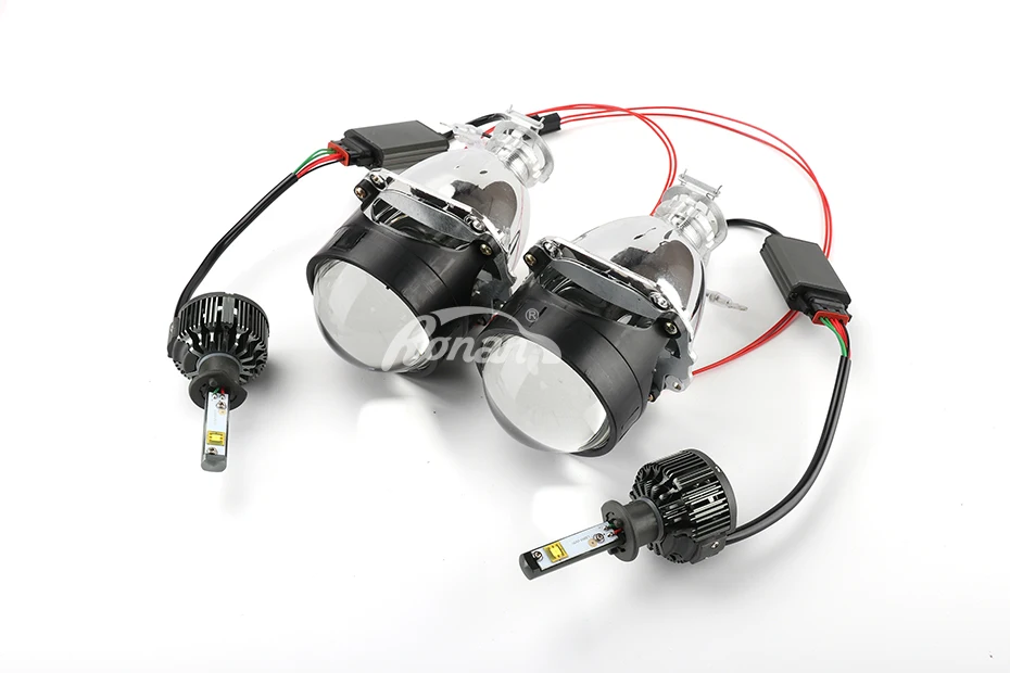 Светодиодный налобный фонарь RONAN Mini H1 Ver 8,1, Bi, модифицированный, H4, H7, светодиодный, турбо, V16, H1, 6000 K, автомобильный Стайлинг
