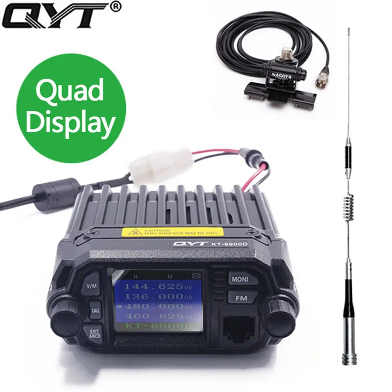 QYT KT 8900D 25 Вт автомобильная двухсторонняя радиостанция с кабелем