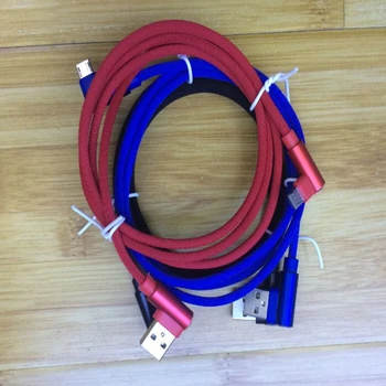 

100Pcs/lot 1M 3FT 90 Degree Right Angle Metal Clothes Design Fast USB Charging Data Sync Charger Cable For iPhone 6S 7 8 Plus X