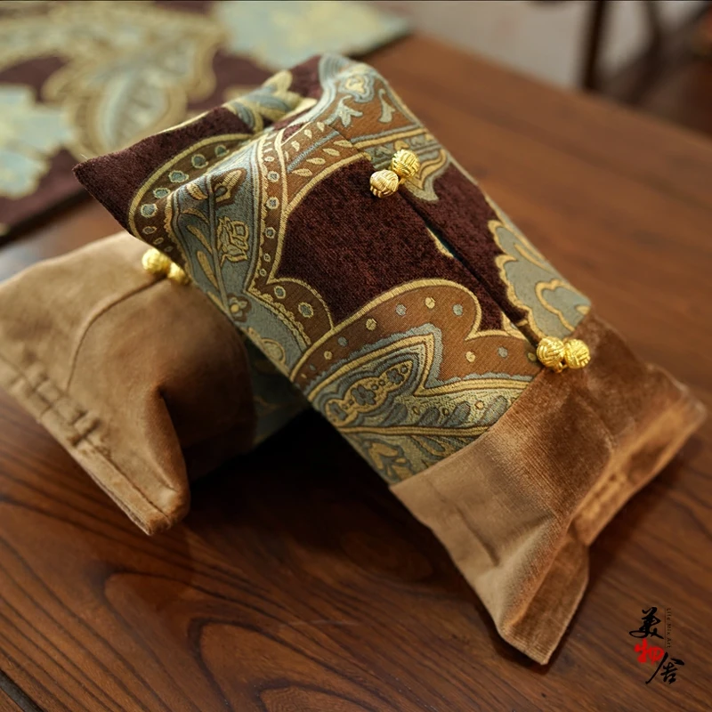 Freeshipping Retro Orchid European Luxury Customized Wedding Room Car Hotel Decorative Embroidery Tissue Box Napkin Holder Cover